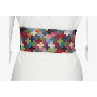 Fajín étnico cruces multicolor