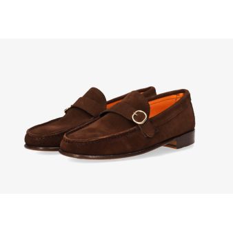 Mocasin hebilla ante marrón