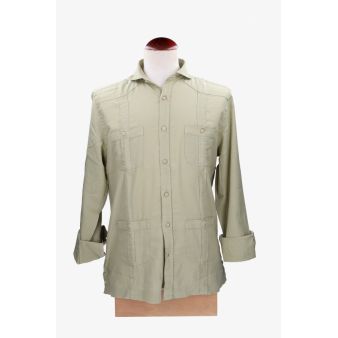 Camisa cubana lino kaki
