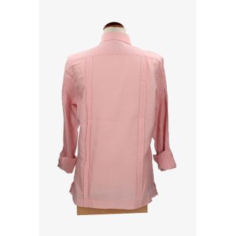 Camisa cubana lino salmón