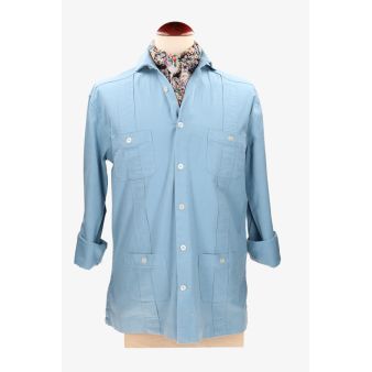 Camisa guayabera azulón