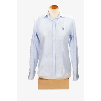 Camisa mujer rayas azul con...