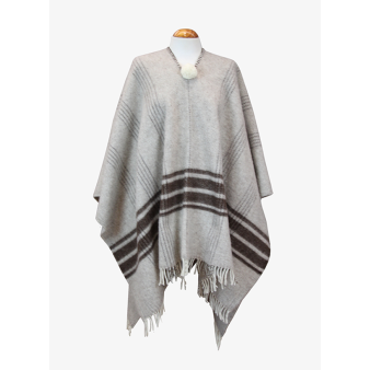 Poncho taupe con rayas...