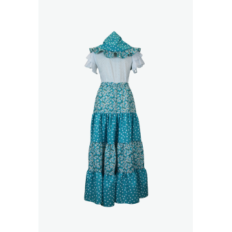 Conjunto Amapola en verde combinada con flores