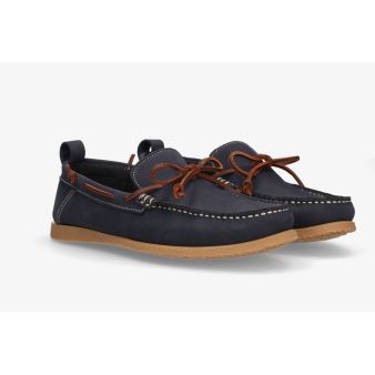 Zapato nautico nobuck marino
