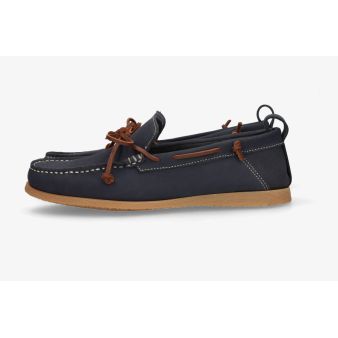 Zapato nautico nobuck marino