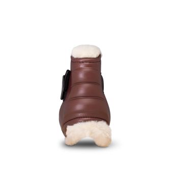 Protetor de boleto de luxo Gatusos com forro de pele em marrom