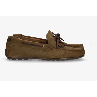 Mocasín lazo nobuck kaki