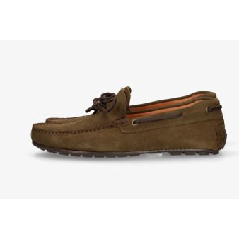 Mocasín lazo nobuck kaki