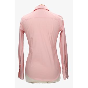 Camisa mujer popelín rosa con bordado amazonas marino