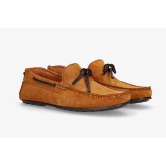 Mocasín lazo nobuck cuero