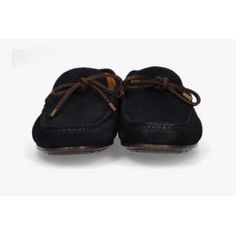 Mocasín lazo nobuck marino