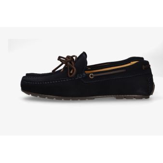 Mocasín lazo nobuck marino