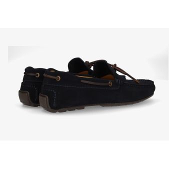 Mocasín lazo nobuck marino