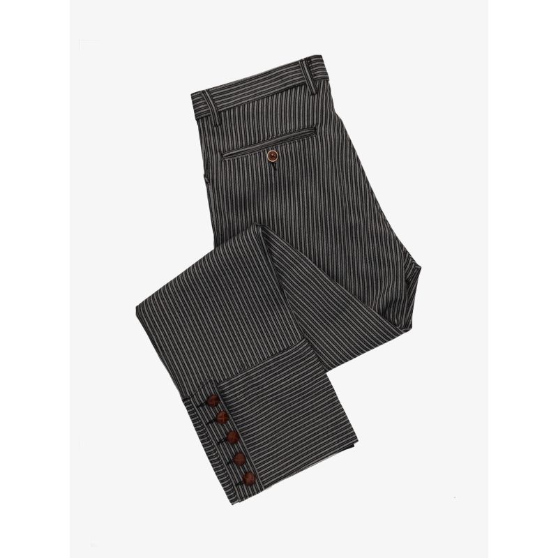 Pantalón campero rayas grises