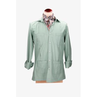 Camisa guayabera algodón verde