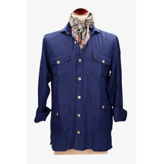 Camisa guayabera lino marino