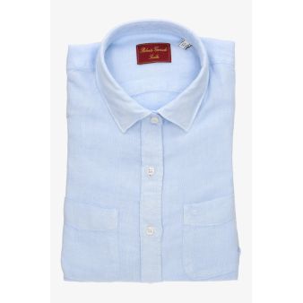 Camisa dos bolsillos lino...