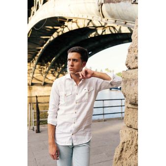 Safari lino blanco