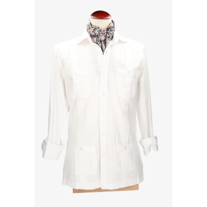 Camisa guayabera algodón blanca