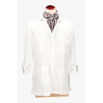 Camisa cubana lino blanco