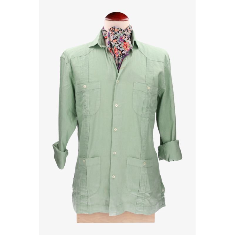 Camisa Cubana Verde Agua
