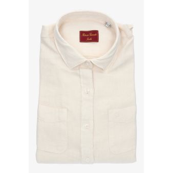 Camisa dos bolsillos lino...