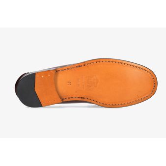 Mocasin con antifaz burdeos suela de cuero