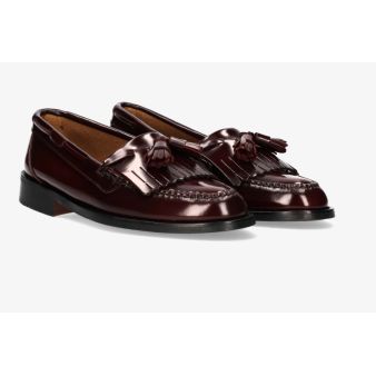 Burgundy Loafer with Tassels and Fringes