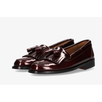 Burgundy Loafer with Tassels and Fringes