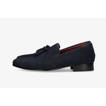 Navy Suede Loafer with Tassels