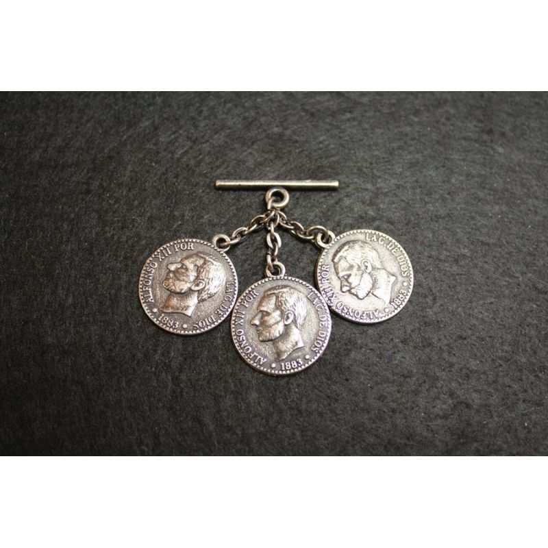 Caireles Niquel Viejo 3 Monedas Pingentes de níquel velho com 3 moedas