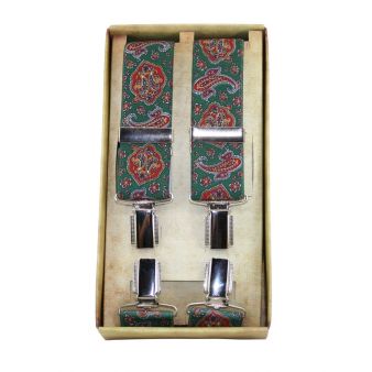 Bretelles de costume cachemire grande vert/rouge