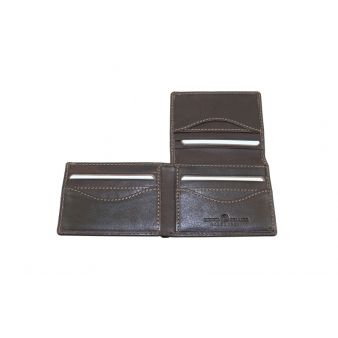Brown leather 3-part card holder
