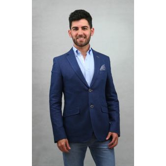 Americana lino azul