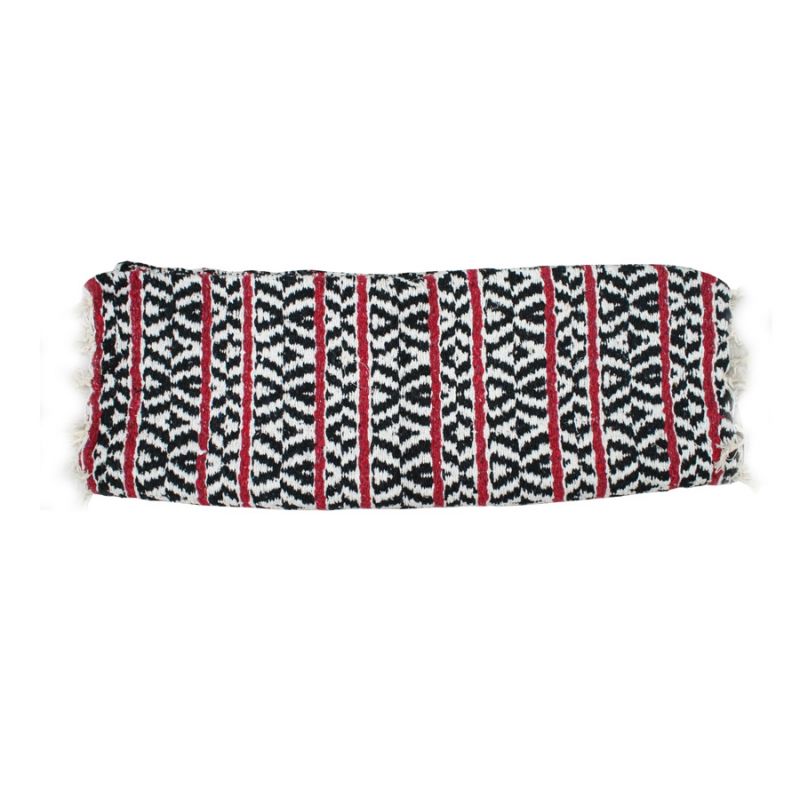 Argentine black and white saddle pad with red lines