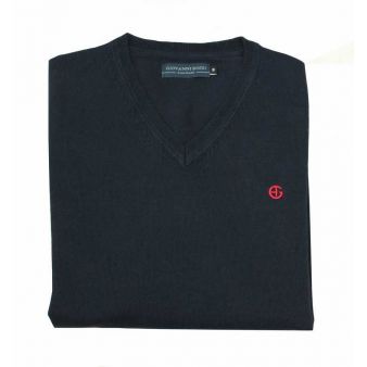 Jersey cuello pico azul marino