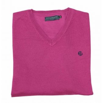 Jersey cuello pico fucsia