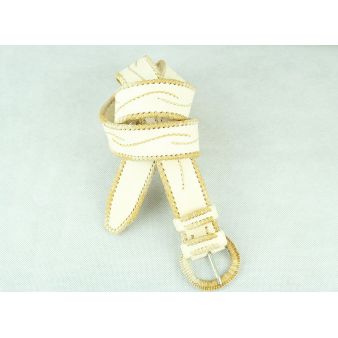 Cinturón cuero blanco