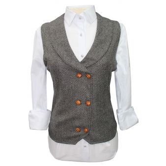 Chaleco modelo Almonte espiga gris