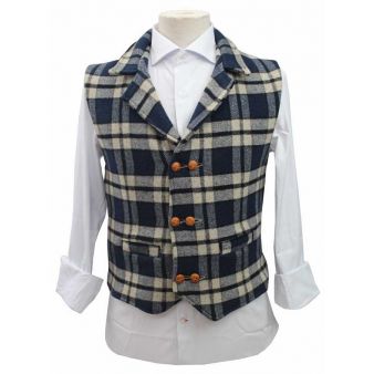 Chaleco modelo Almonte cuadros azul