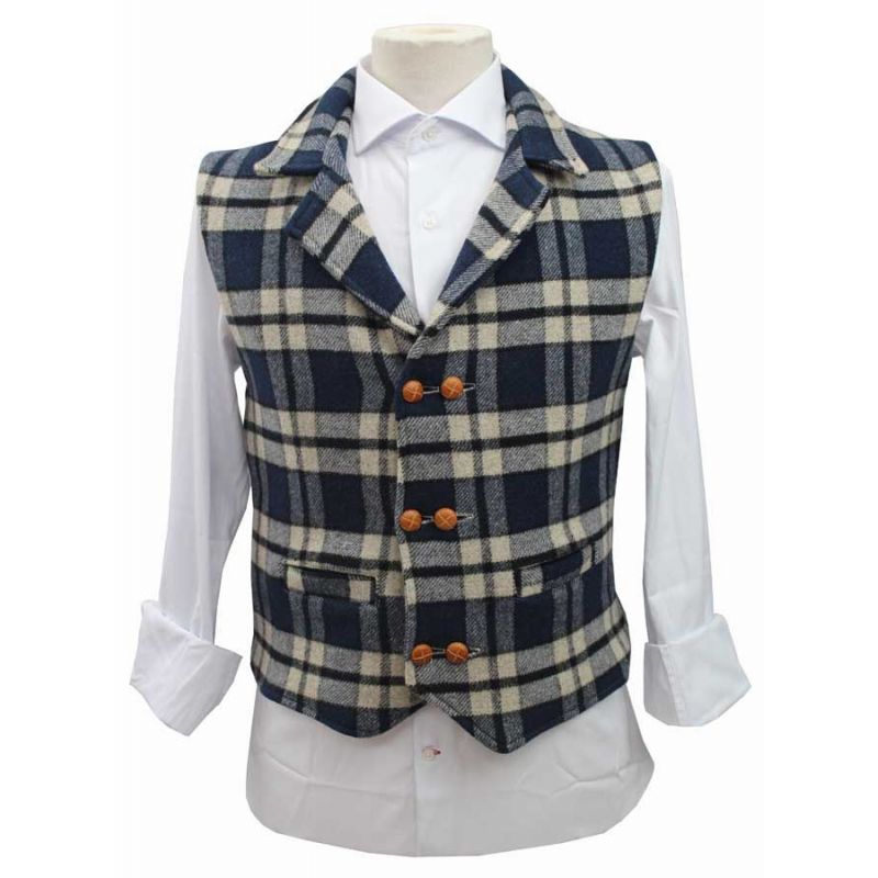 Chaleco modelo Almonte cuadros azul Chaleco modelo Almonte cuadros azul