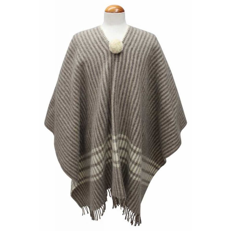 Poncho taupe con rayas
