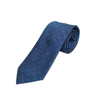Corbata seda marino lunares verde