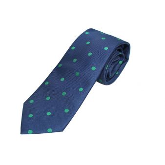 Corbata seda marino lunares grandes