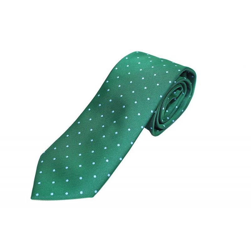 Corbata seda verde lunares celeste Corbata seda verde lunares celeste