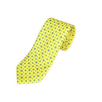 Corbata seda amarilla círculos