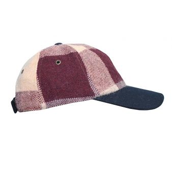 Gorra beisbol cuadros burdeos