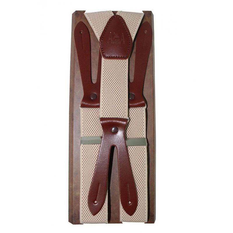 Tirantes elástico beige con puntos Tirantes elástico beige con puntos
