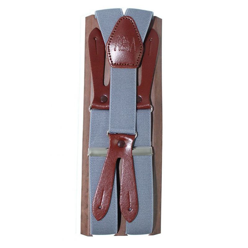 Tirantes elásticos liso gris Bretelles enfant élastiques lisses grises 25 mm